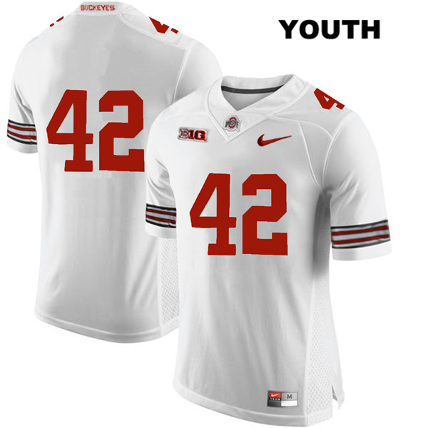 Ohio State Buckeyes Youth Bradley Robinson #42 White Authentic Nike No Name College NCAA Stitched Football Jersey FM19Q37VK